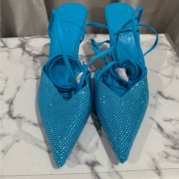 Zara Lace Up Rhinestone Heels - Picture 5 of 5